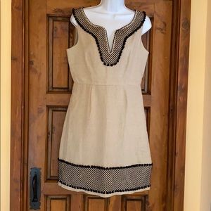 J.Crew, 100% tan linen lined dress.